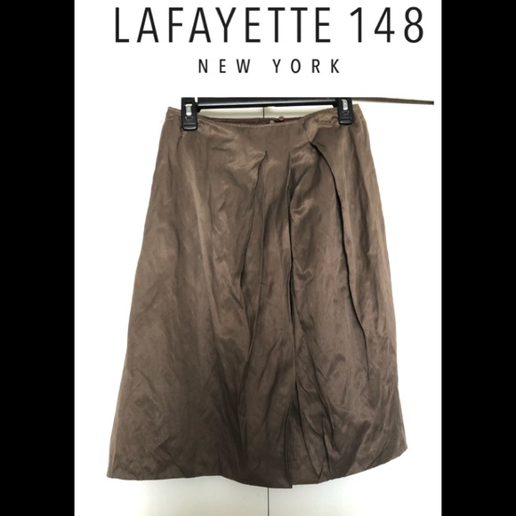 Lafayette 148 NY Taffeta Skirt size 8 Pleated Front Chic cozy gorgeous style - Picture 13 of 13